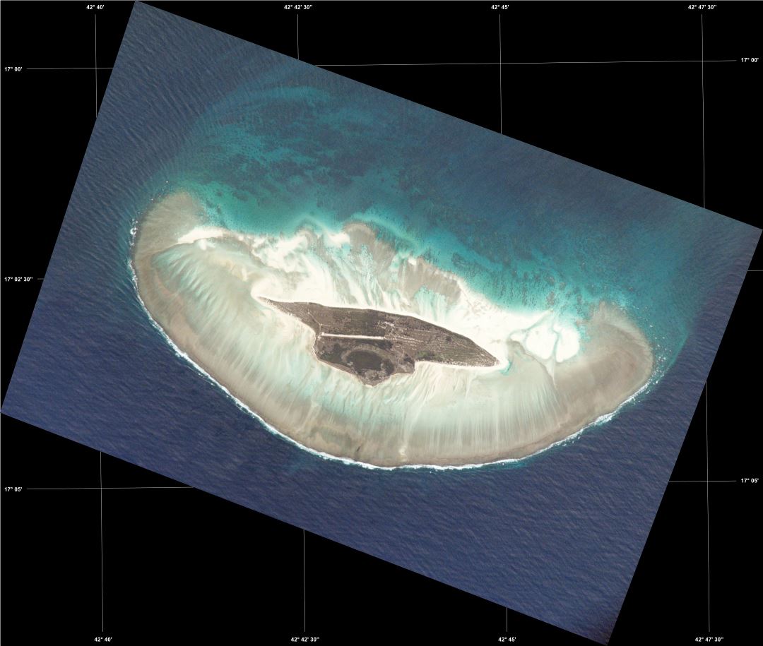 Large detailed satellite map of Juan de Nova Island