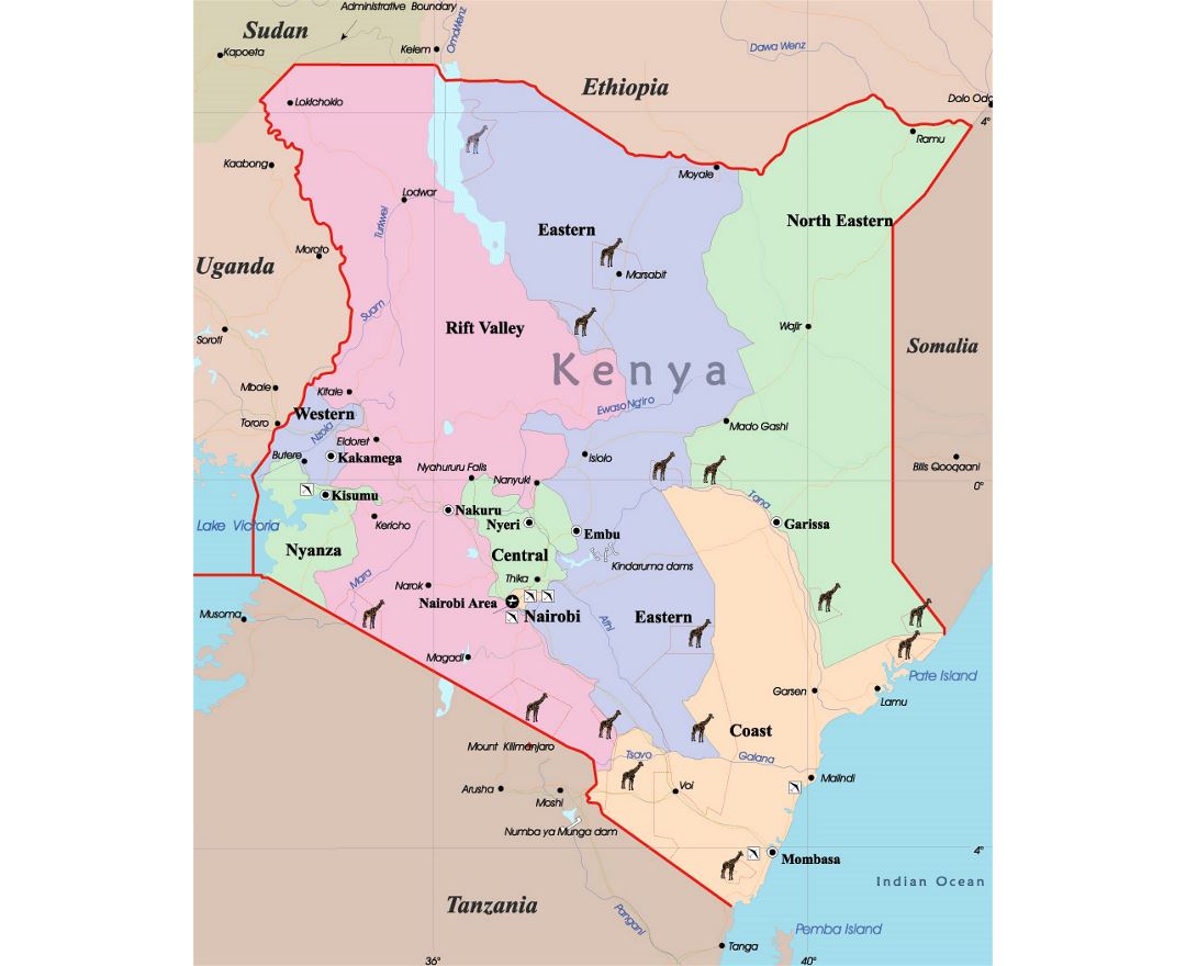 Detailed Map Of Kenya