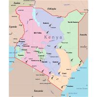 Detailed national parks map of Kenya | Kenya | Africa | Mapsland | Maps ...