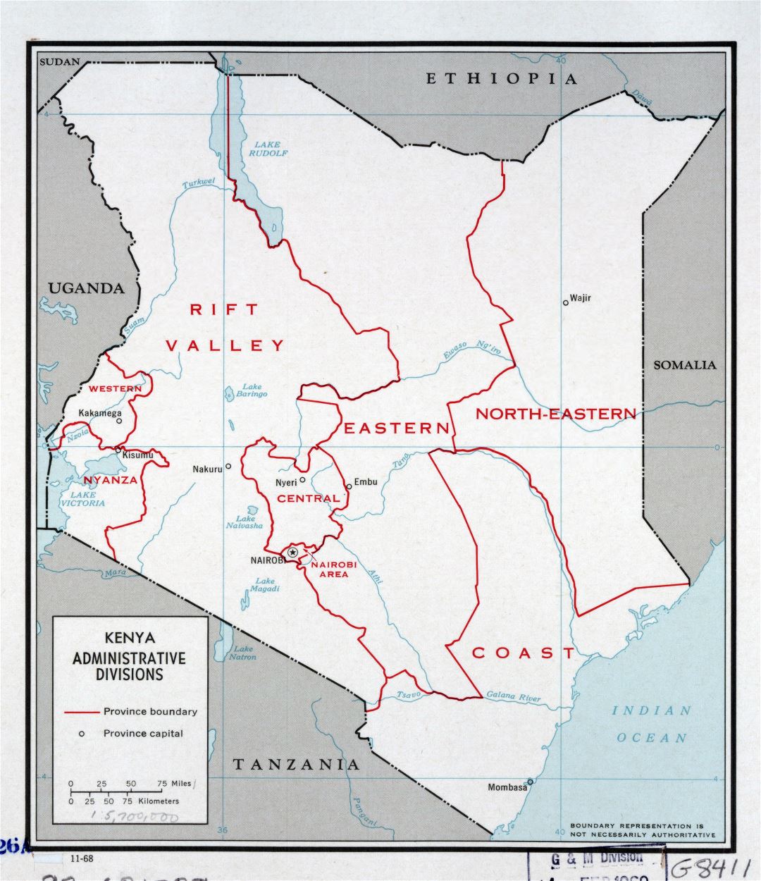 Large Detailed Political And Administrative Map Of Kenya With Roads ...