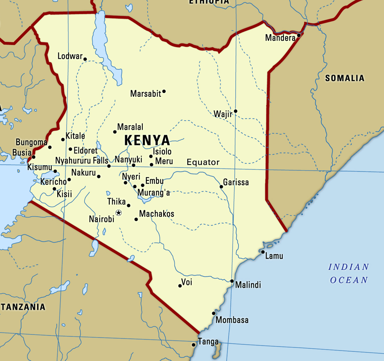 Printable Map Of Kenya Africa Printable Map Of Kenya Africa