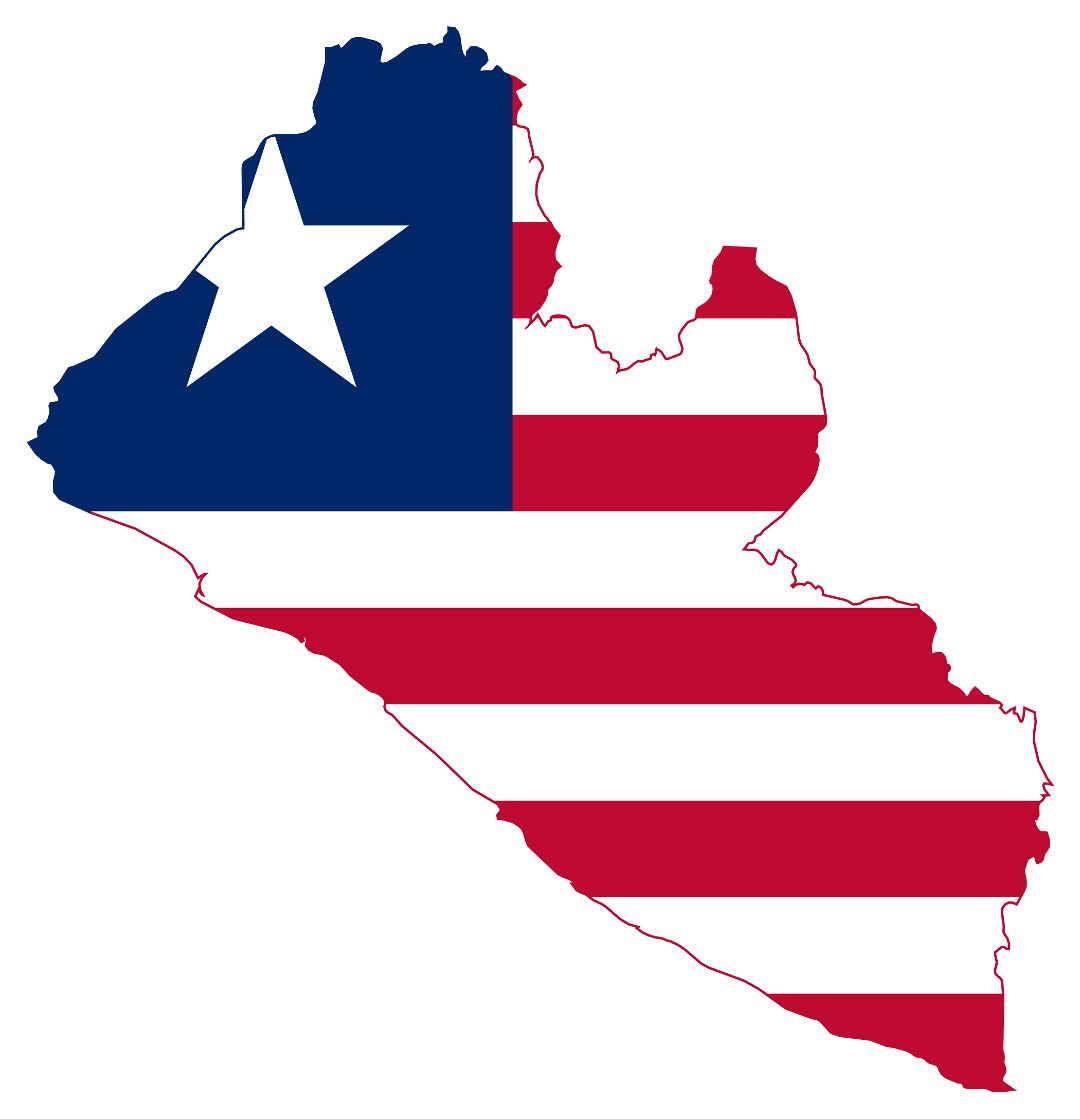Large flag map of Liberia