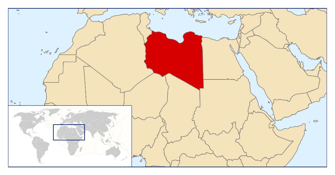 Large location map of Libya