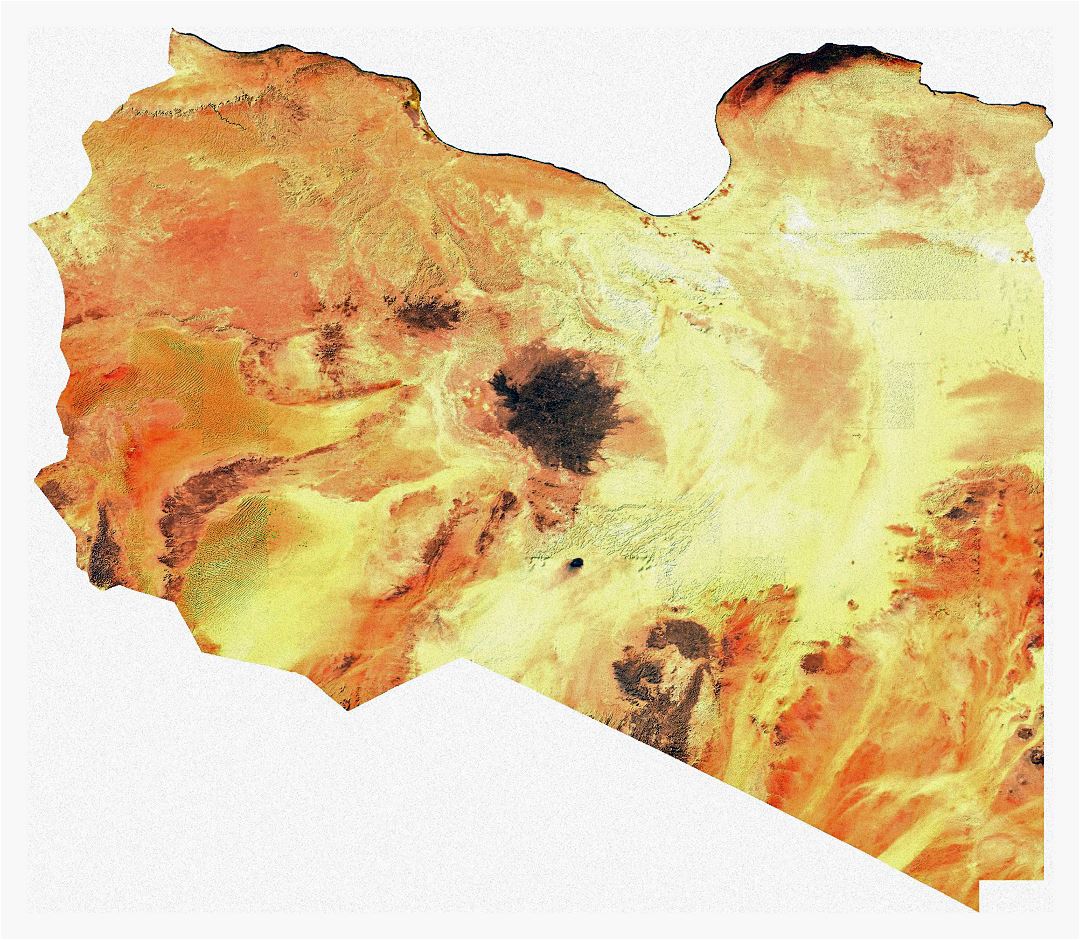 Large satellite map of Libya