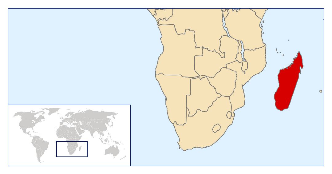 Large location map of Madagascar