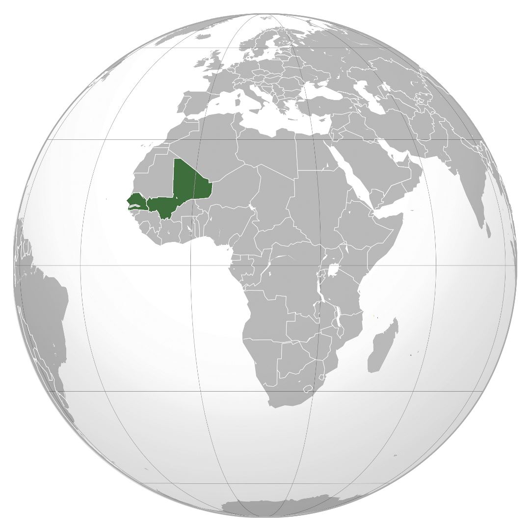 Large location map of Mali in Africa