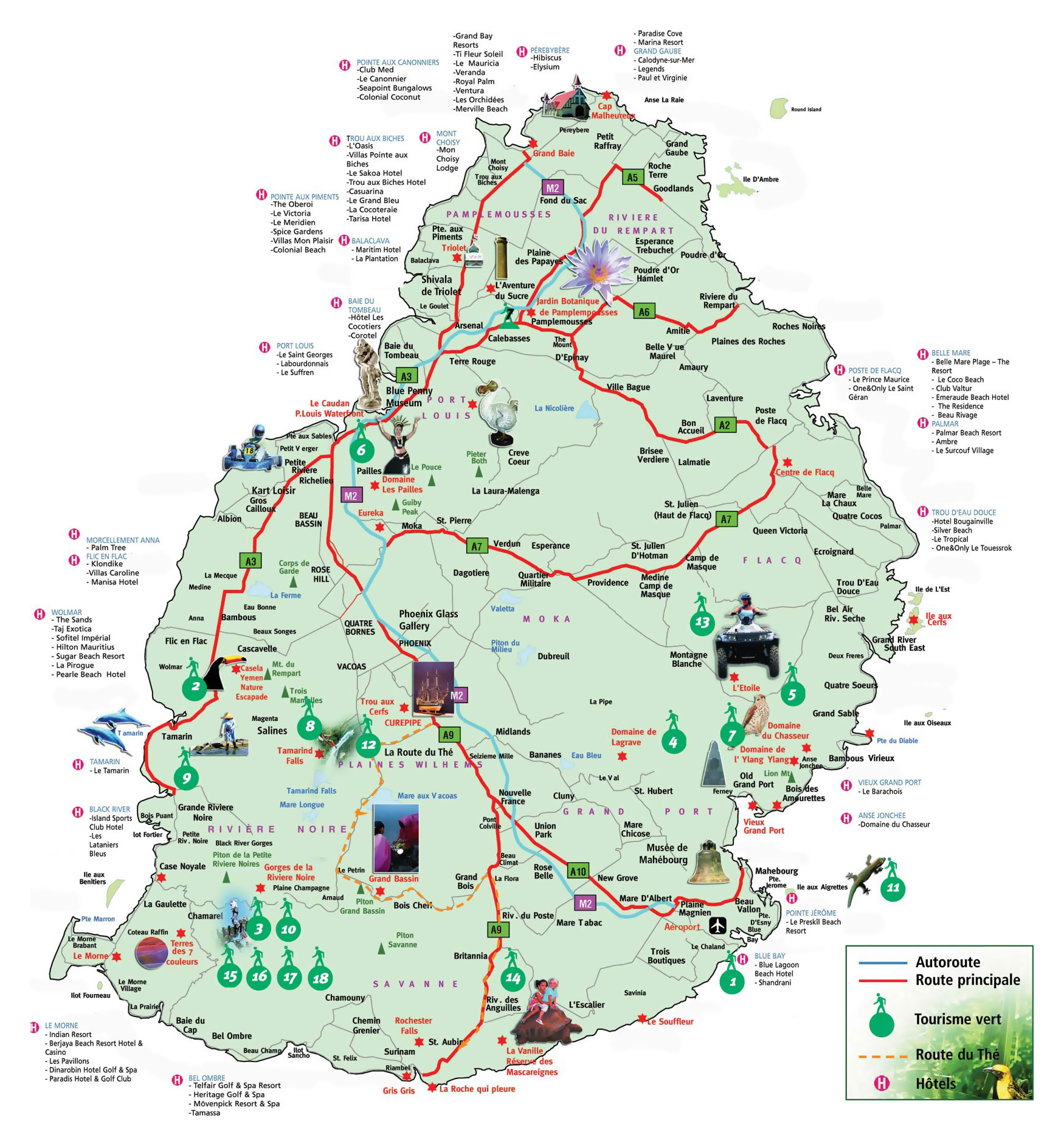 tourist detailed map of mauritius