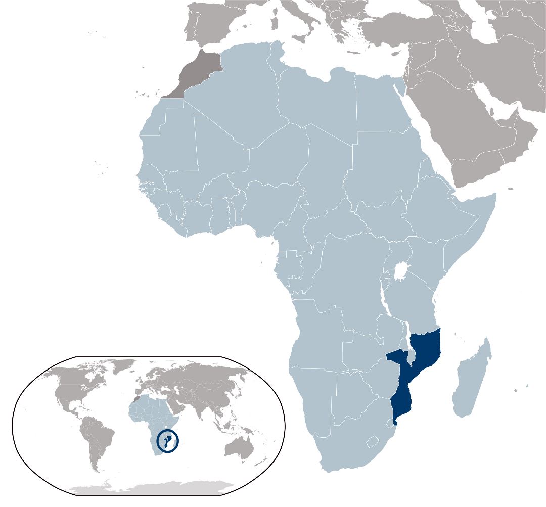 Large location map of Mozambique