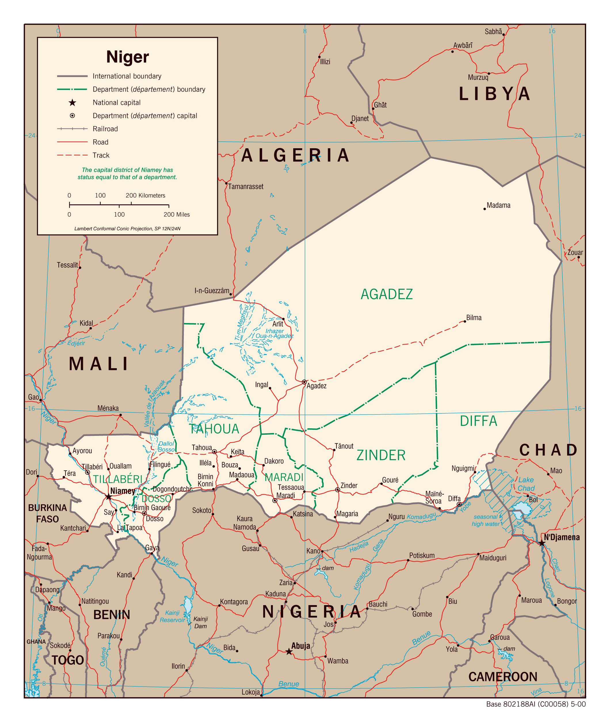 Detailed Administrative Map Of Niger Niger Detailed Administrative Map ...
