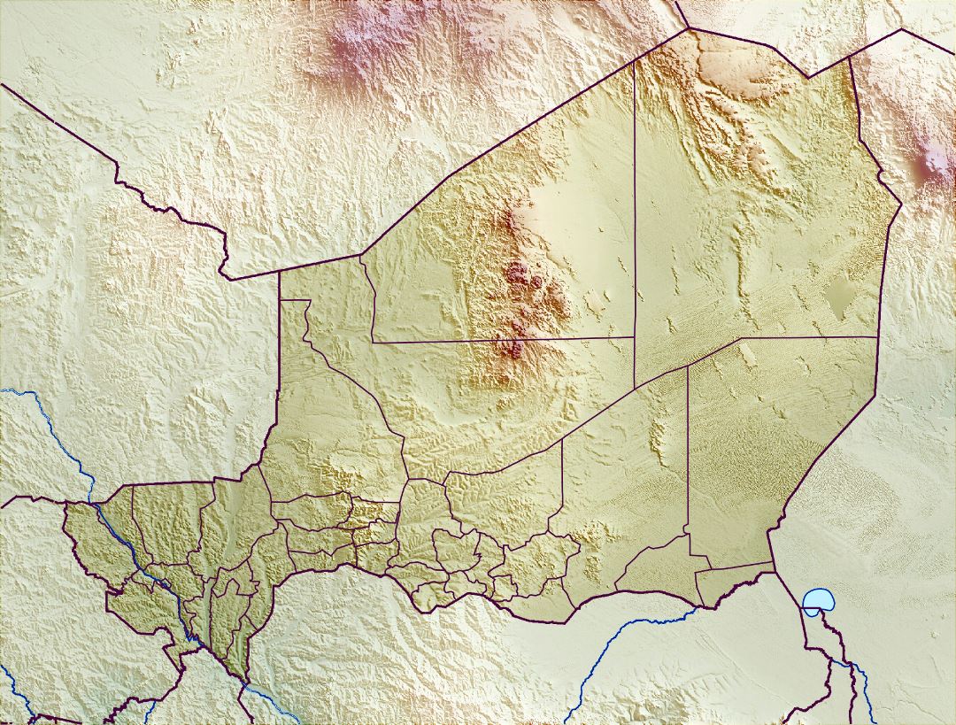 Large relief map of Niger