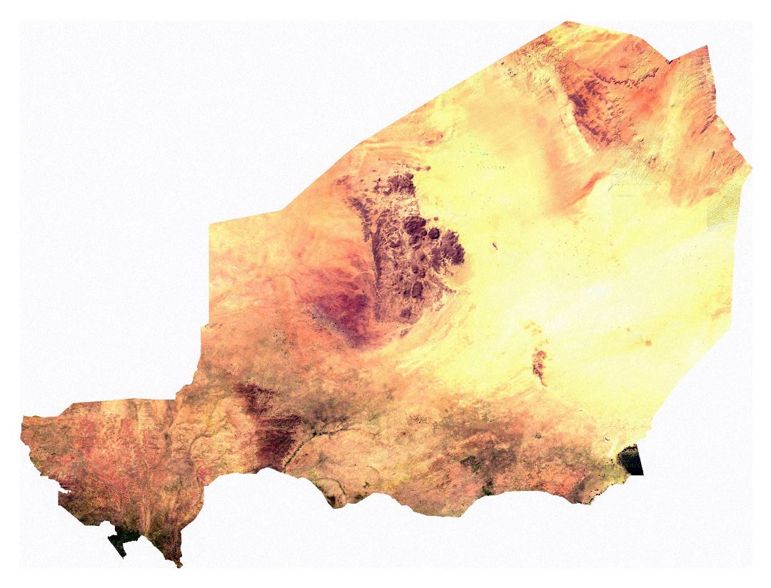 Large satellite map of Niger