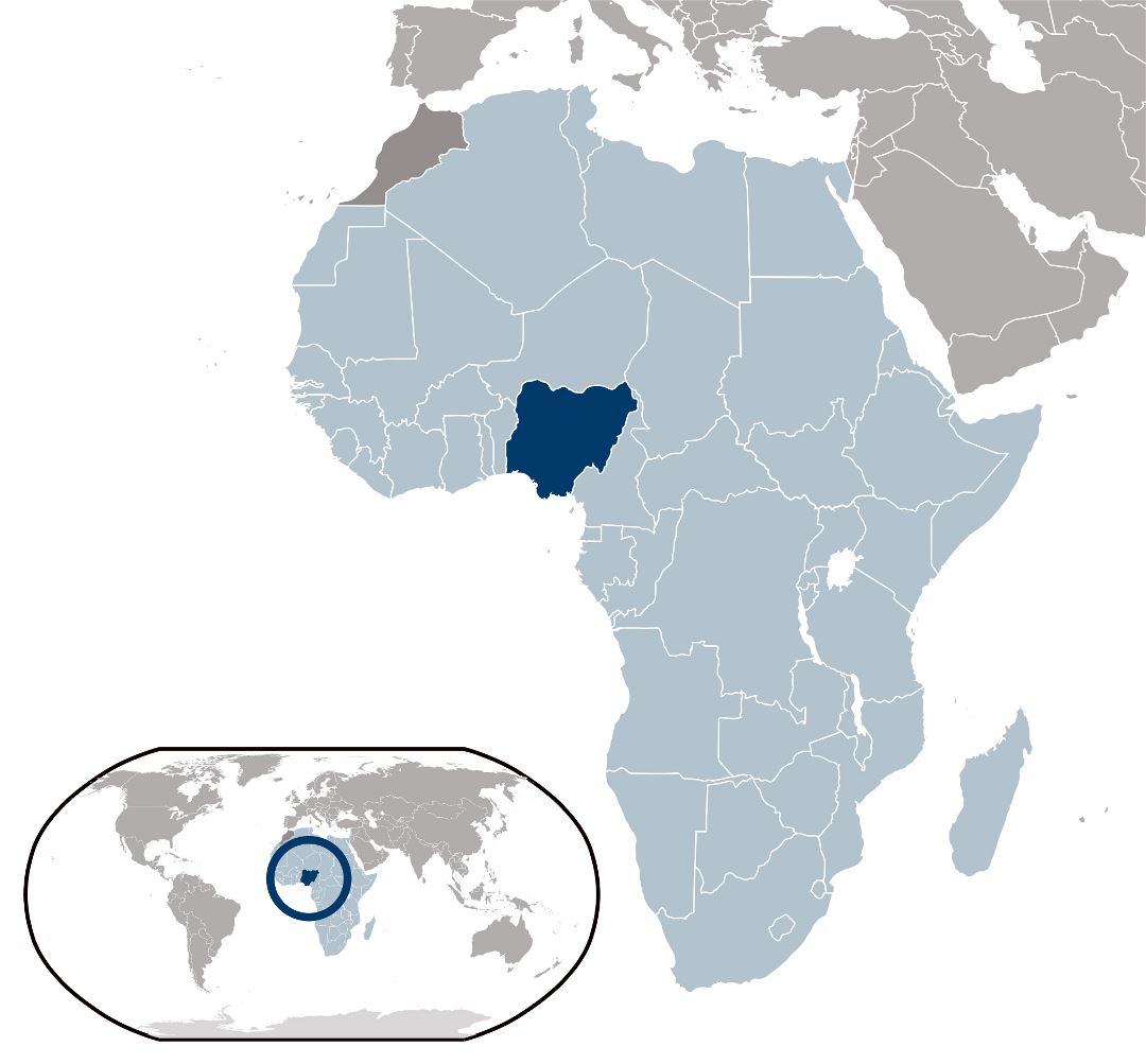Large location map of Nigeria
