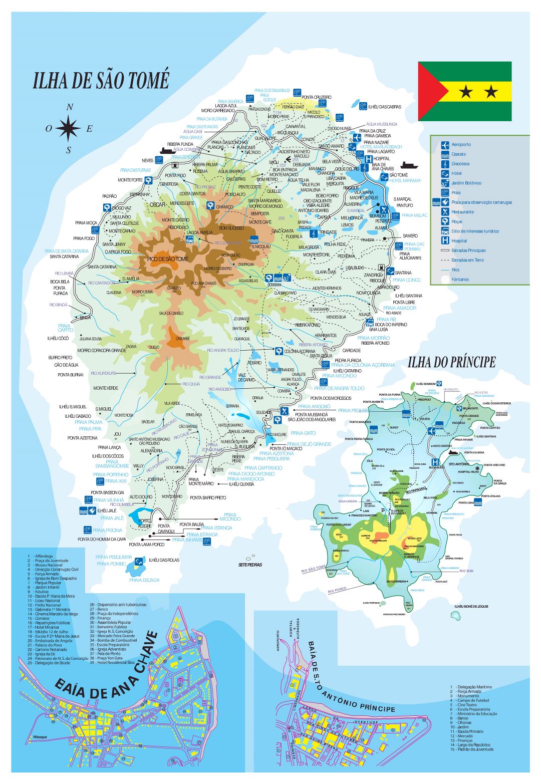Large scale tourist map of Sao Tome and Principe