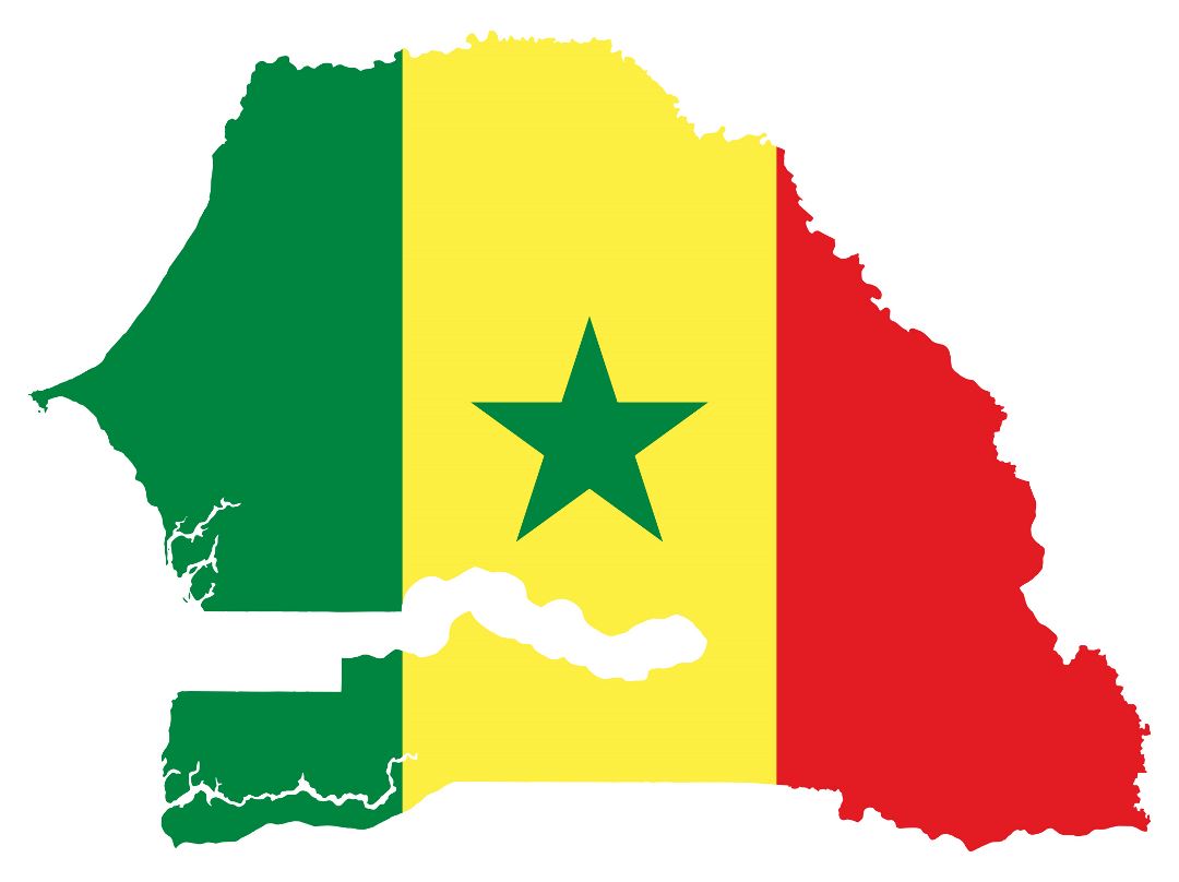 Large flag map of Senegal