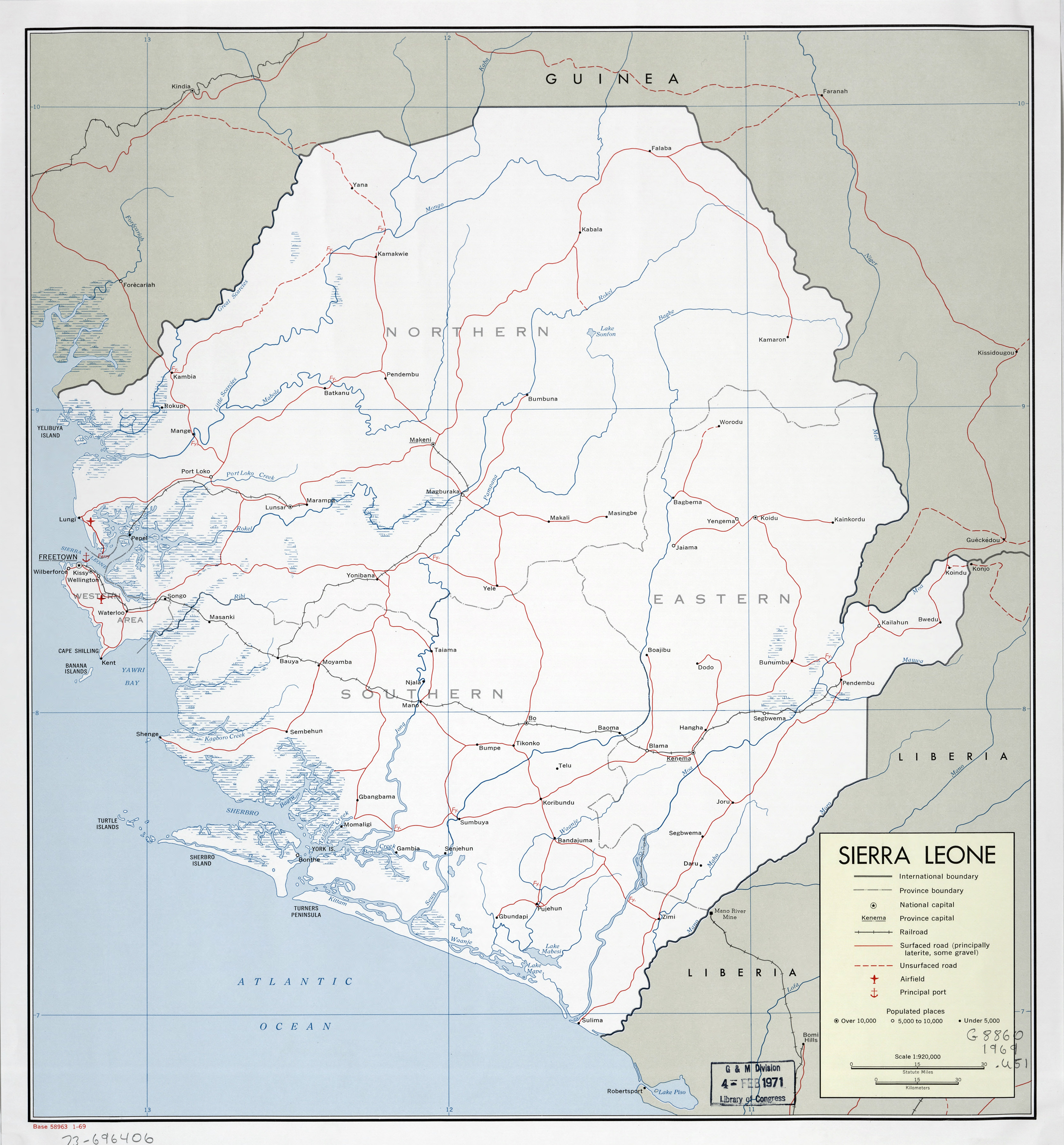 Map Of Sierra Leone Showing Districts
