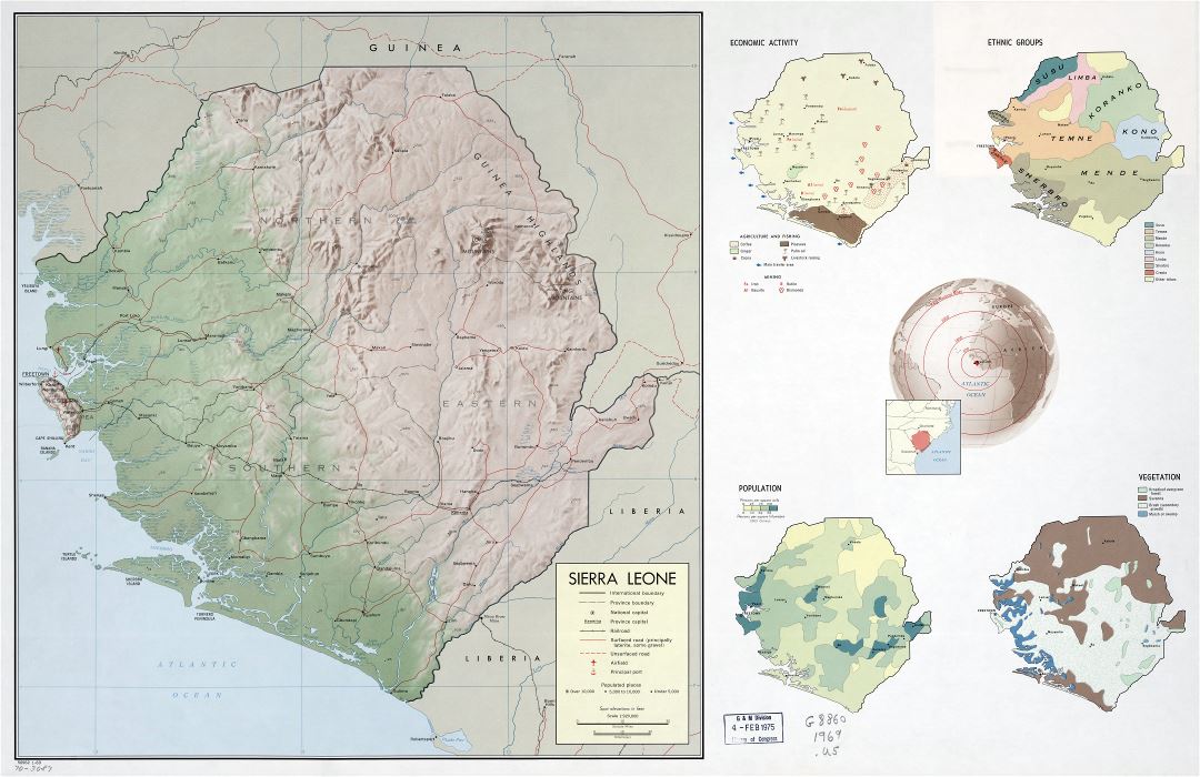 Large scale detailed Country Profile map of Sierra Leone - 1969