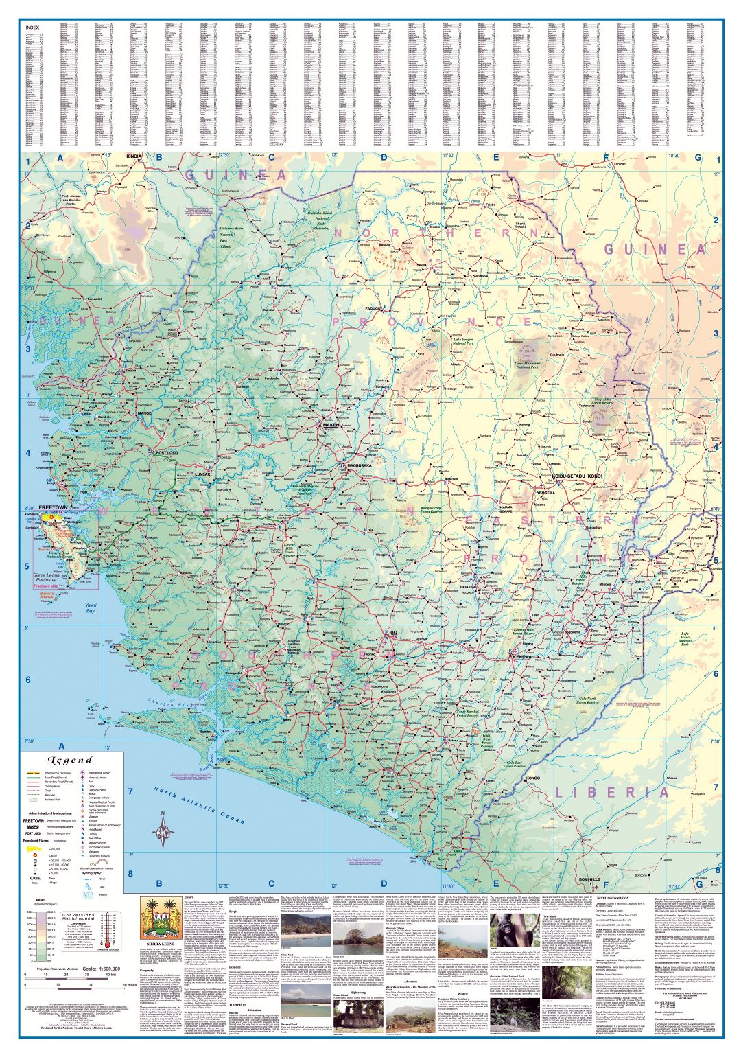 Large scale map of Sierra Leone with other marks