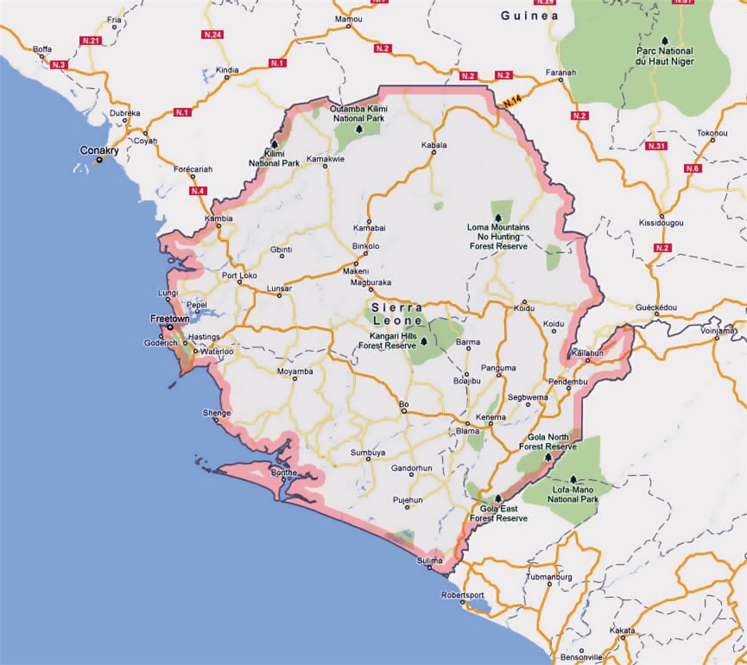 Map of Sierra Leone