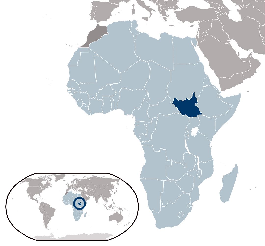 Large location map of South Sudan