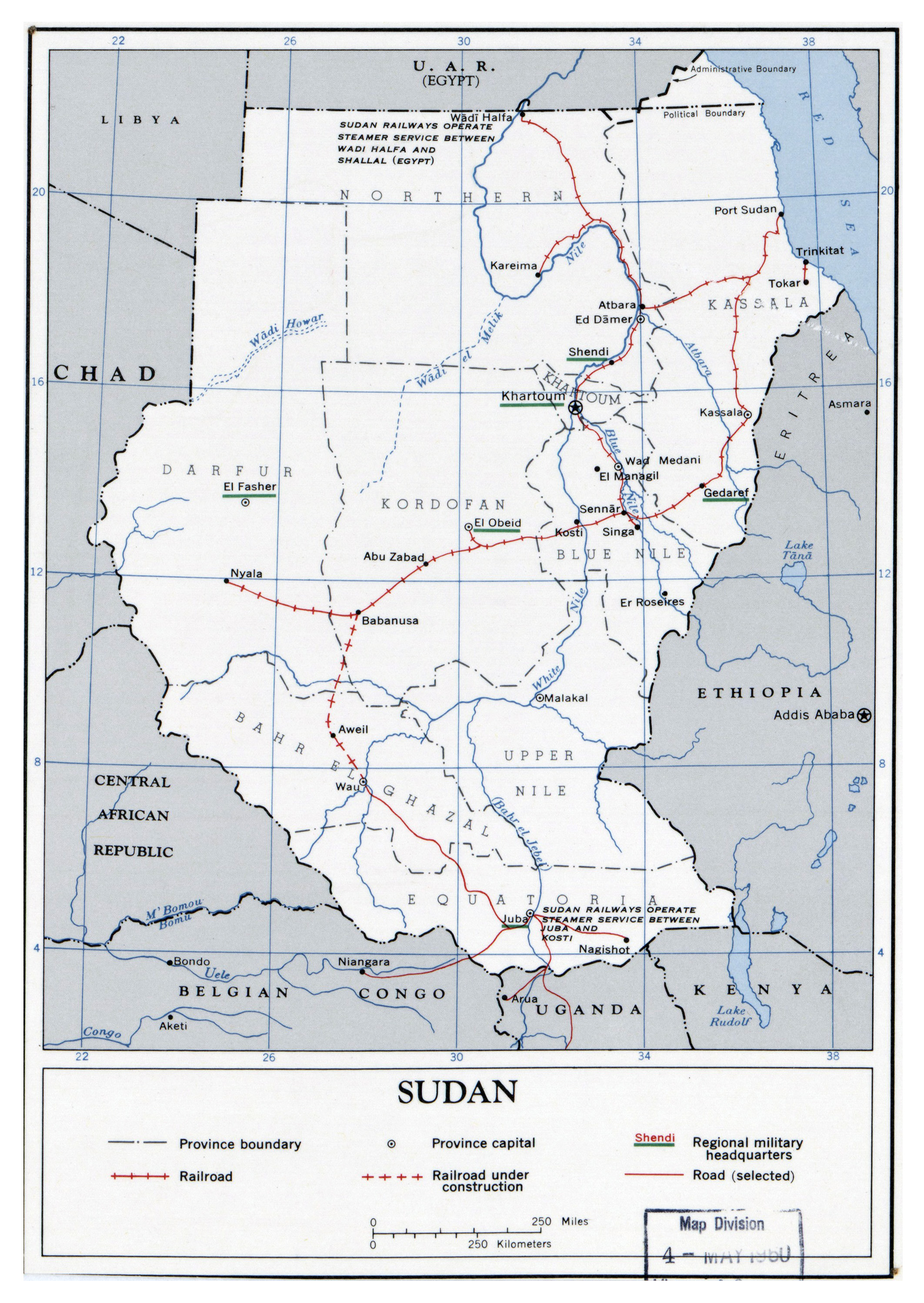 Large Scale Detailed Political Map Of Sudan With Relief Roads Images