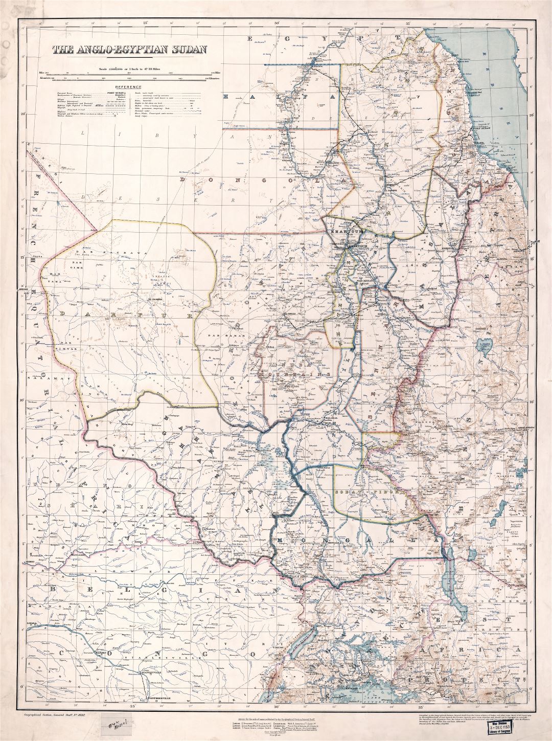Large scale detailed old political and administrative map of the Anglo-Egyptian Sudan - 1914