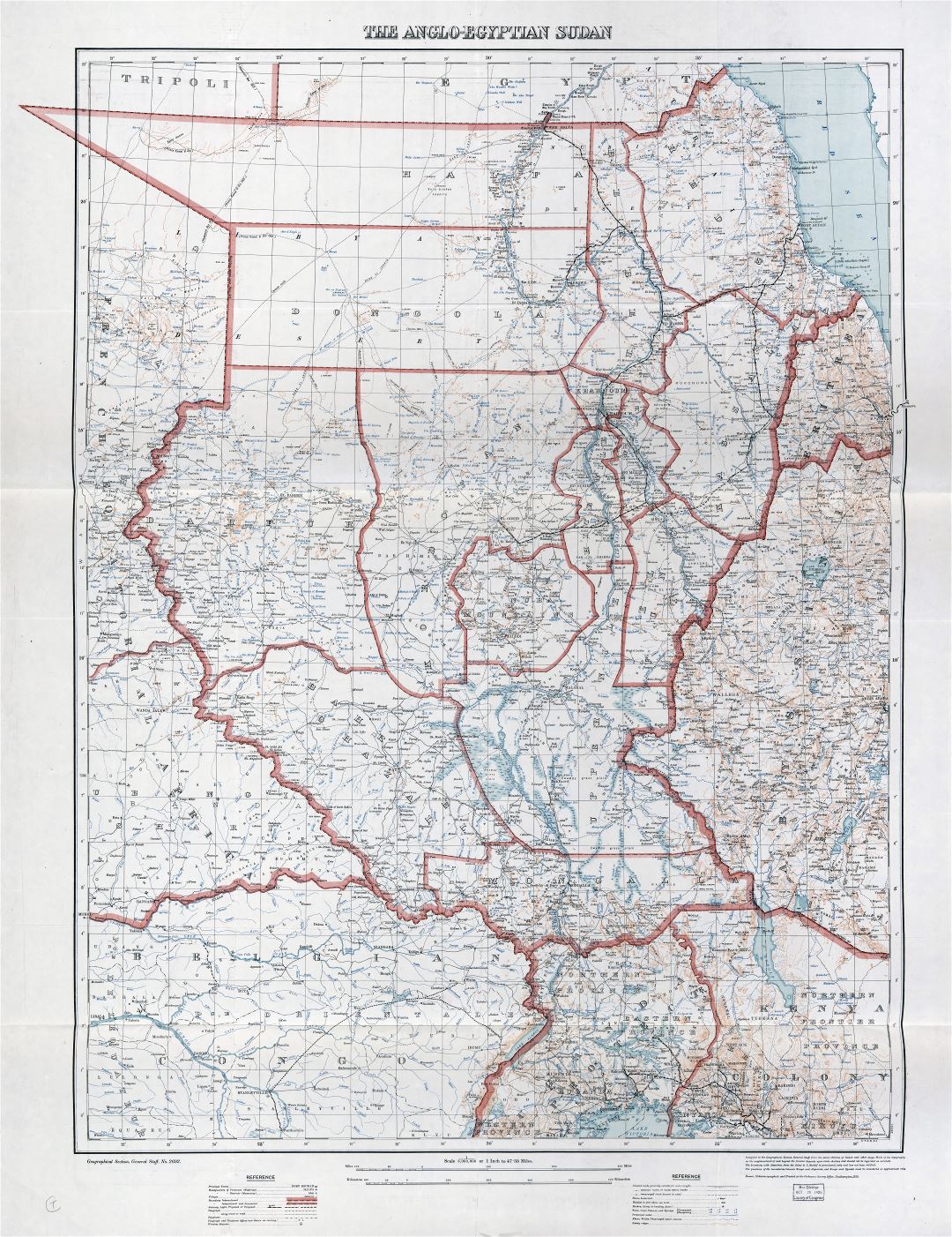 Large scale detailed old political and administrative map of the Anglo-Egyptian Sudan - 1928