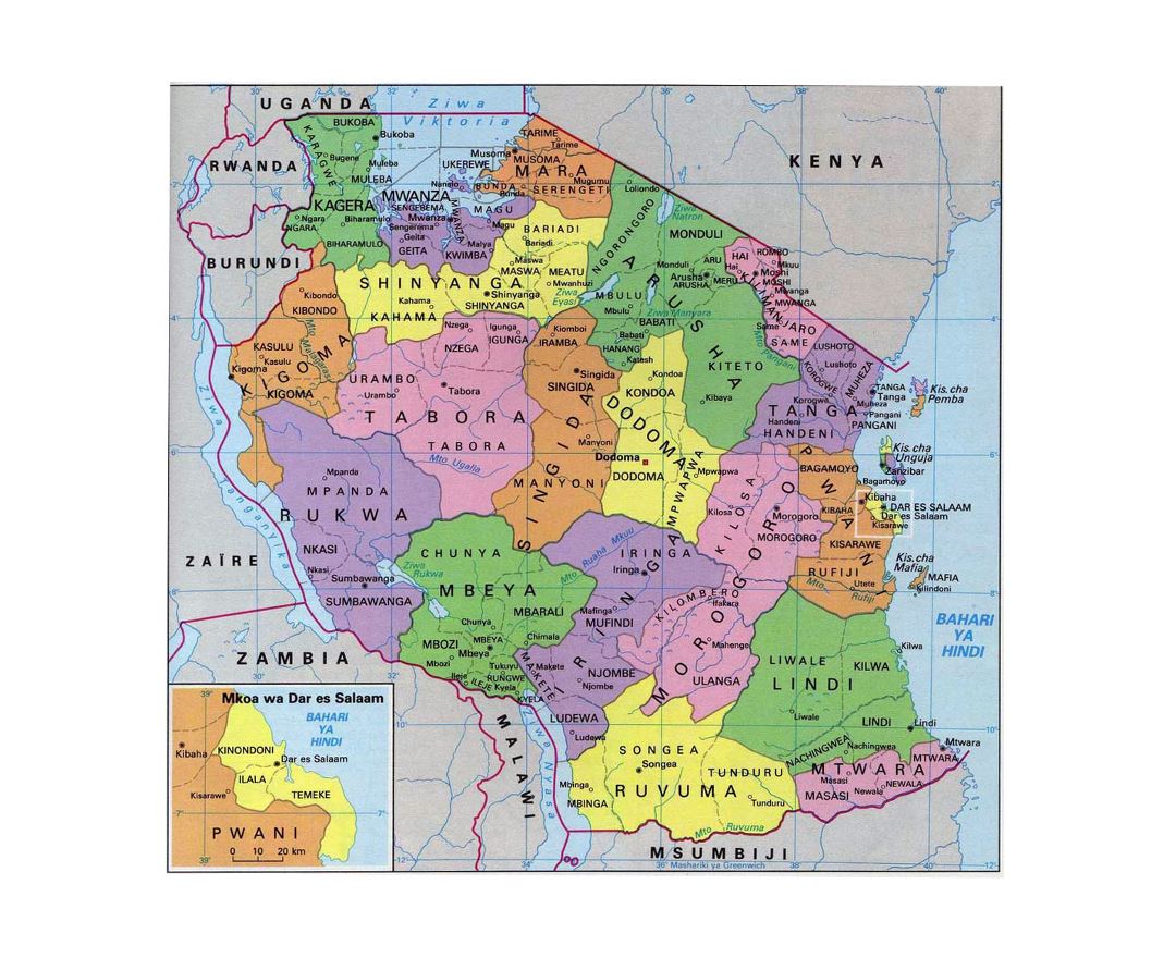 Maps Of Tanzania Collection Of Maps Of Tanzania Africa Mapsland