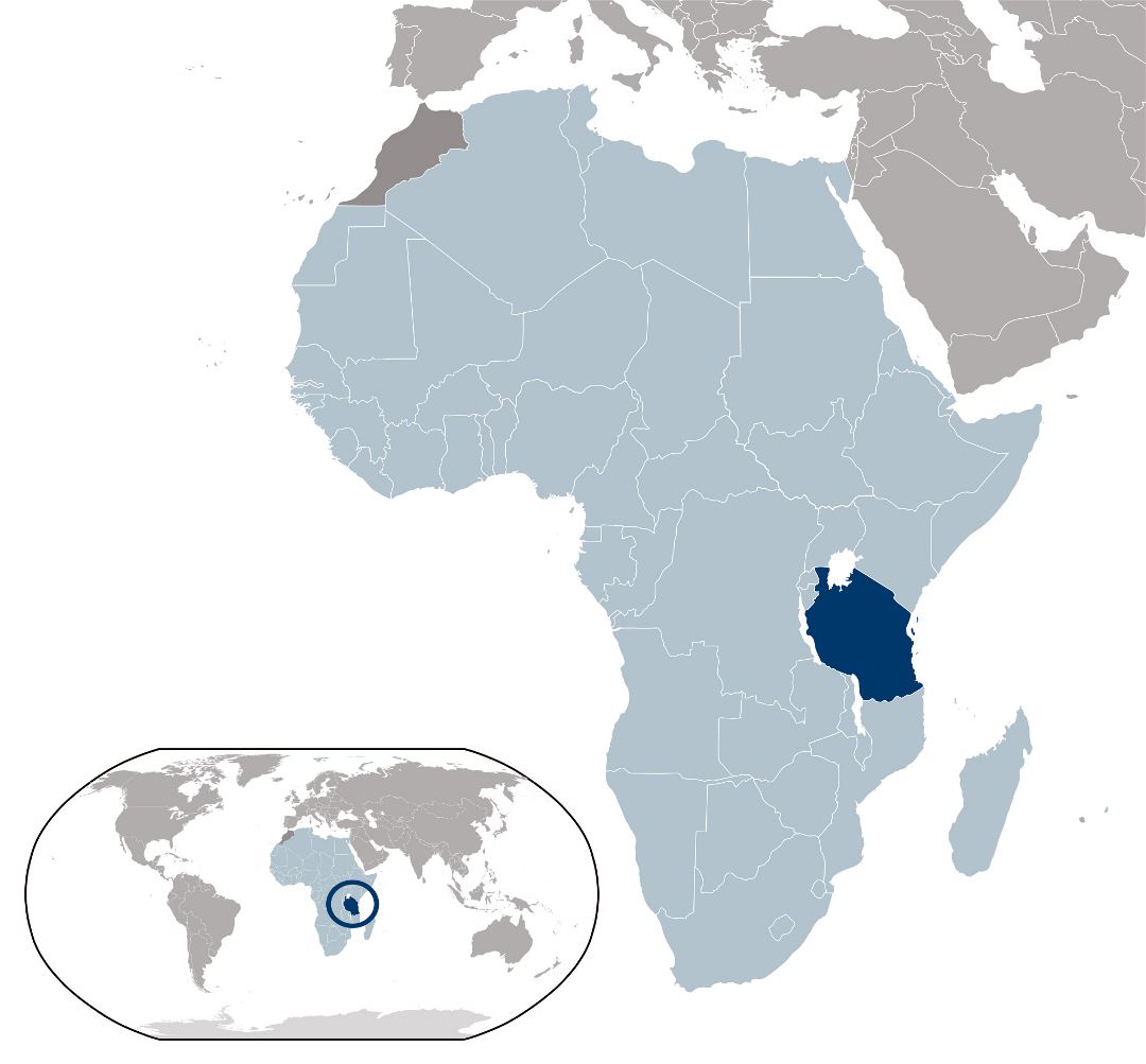 Large location map of Tanzania