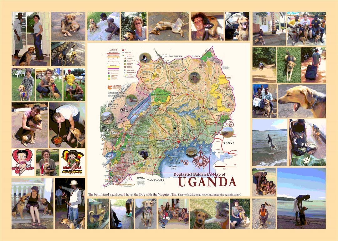 Large Baldricks map of Uganda