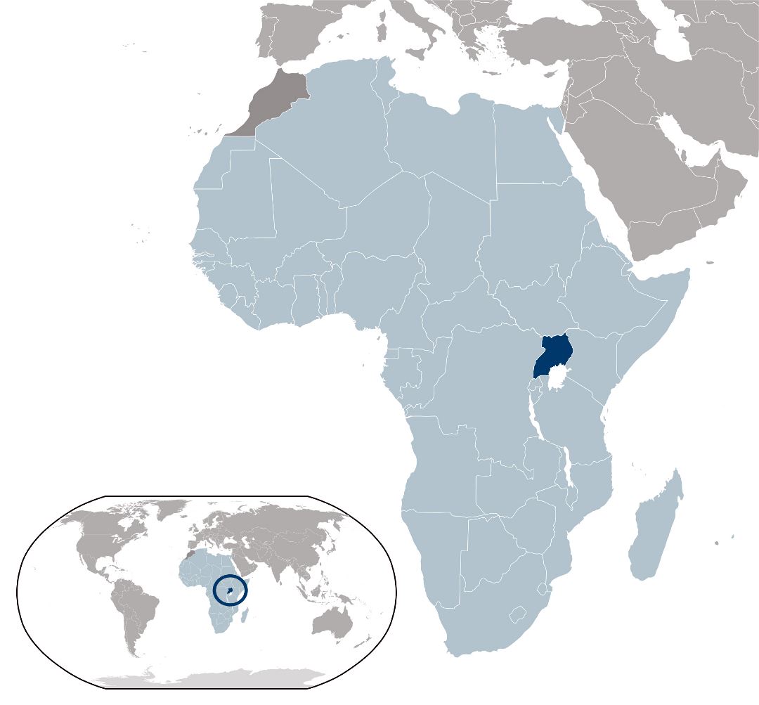 Large location map of Uganda