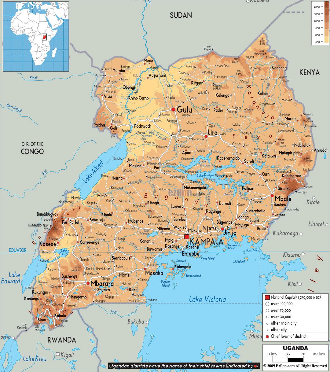 Large Detailed Administrative Map Of Uganda Uganda Africa Images