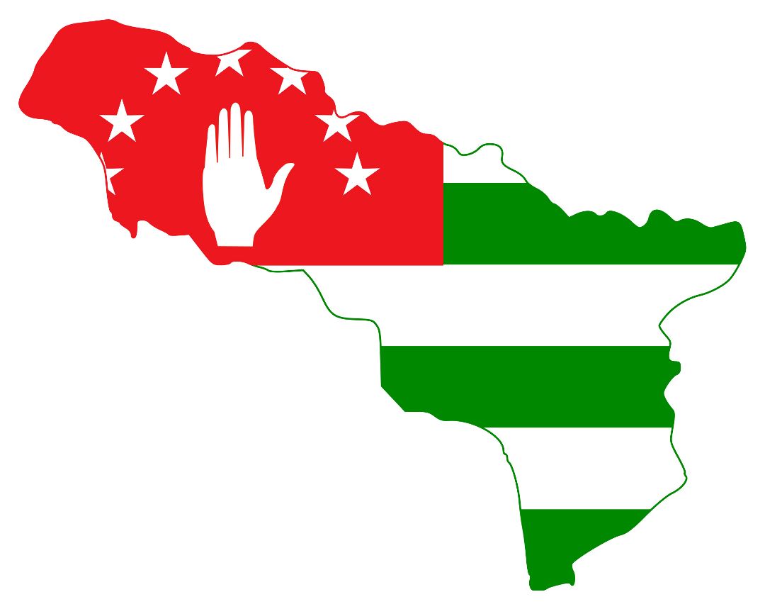 Large flag map of Abkhazia