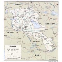 Large size Physical Map of Armenia - Worldometer