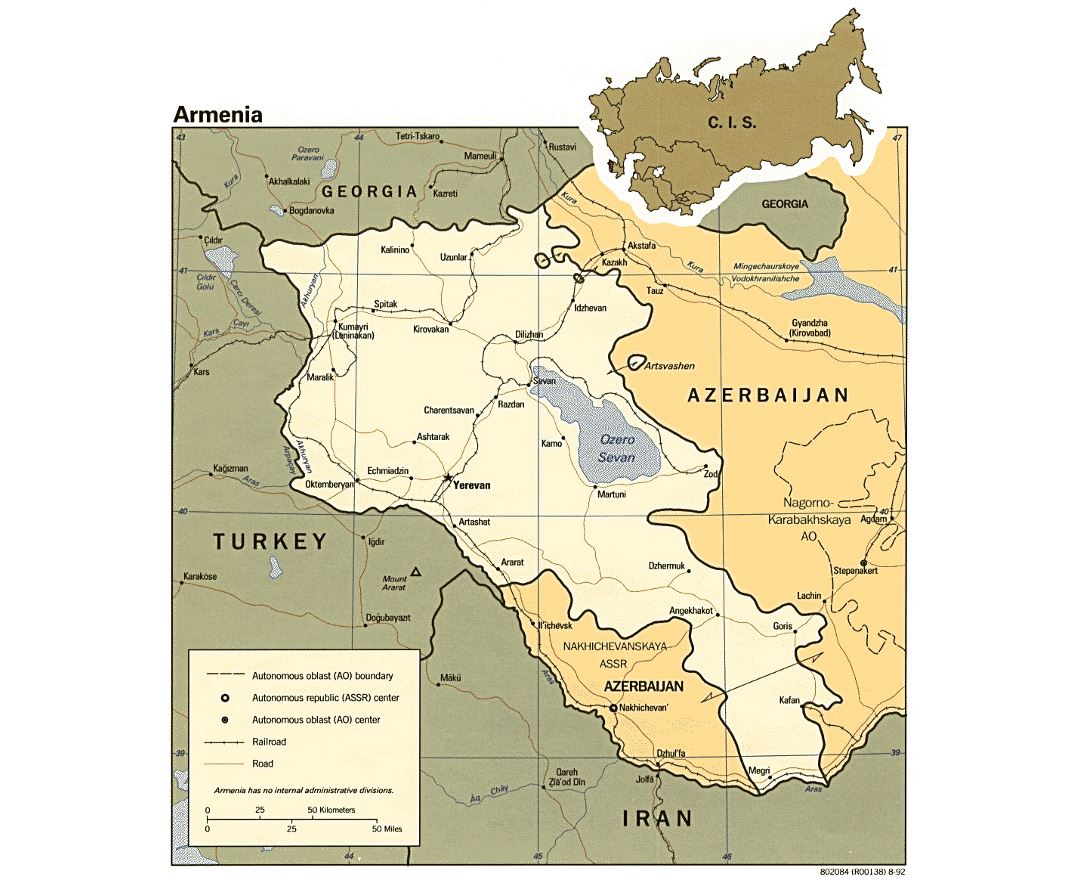 Large detailed tourist map of Armenia, Armenia, Asia, Mapsland