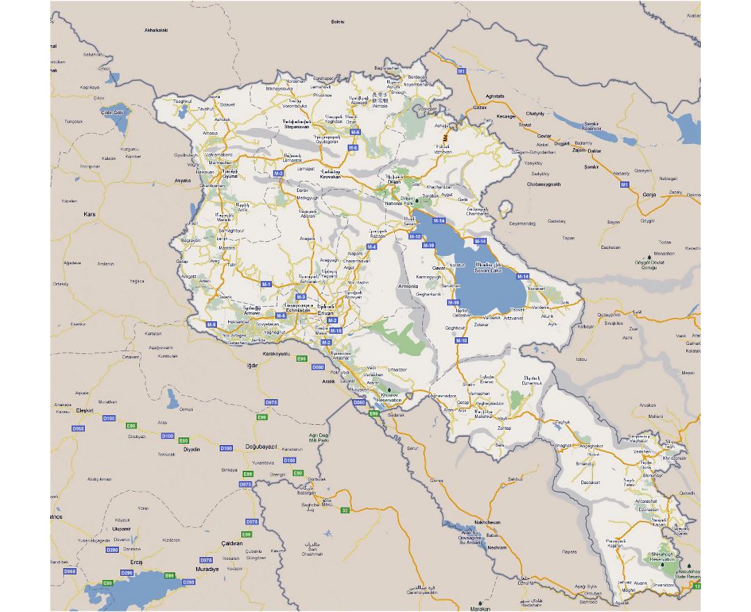 Large detailed tourist map of Armenia, Armenia, Asia, Mapsland