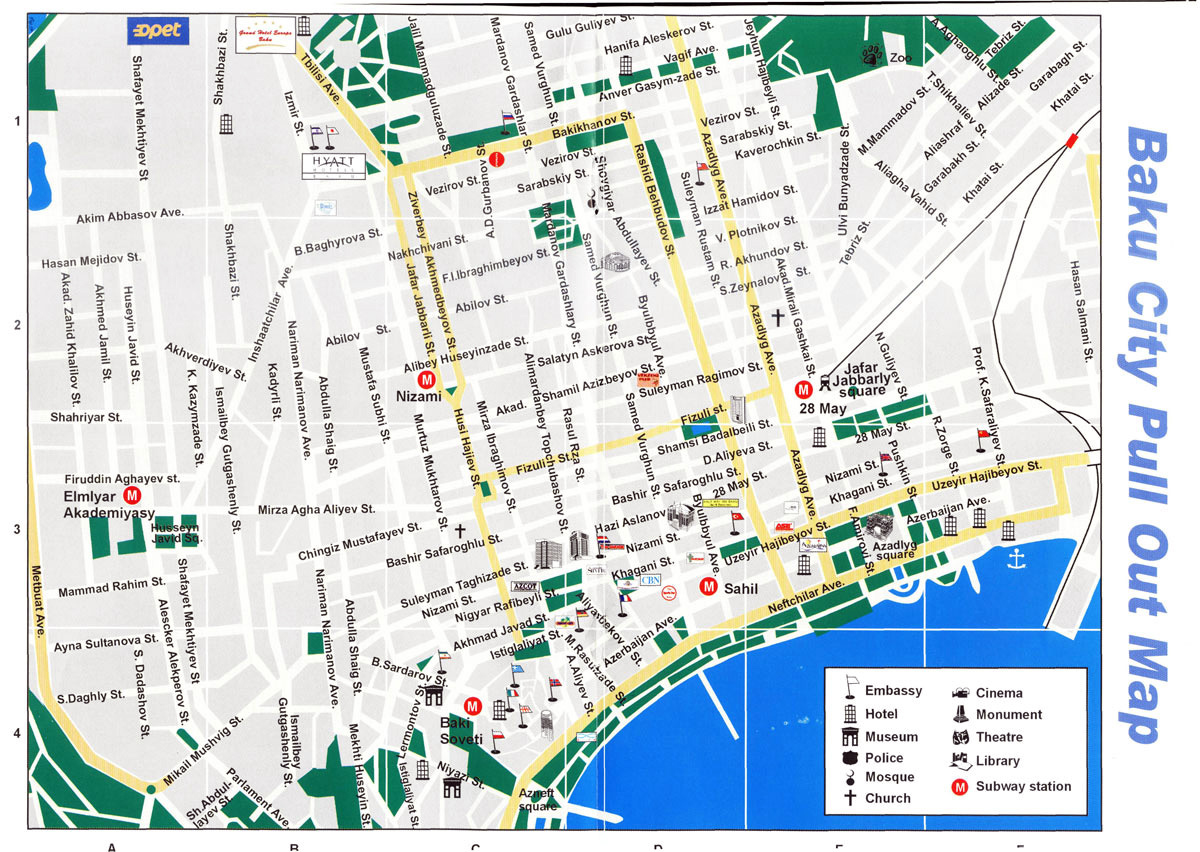 baku city tour map