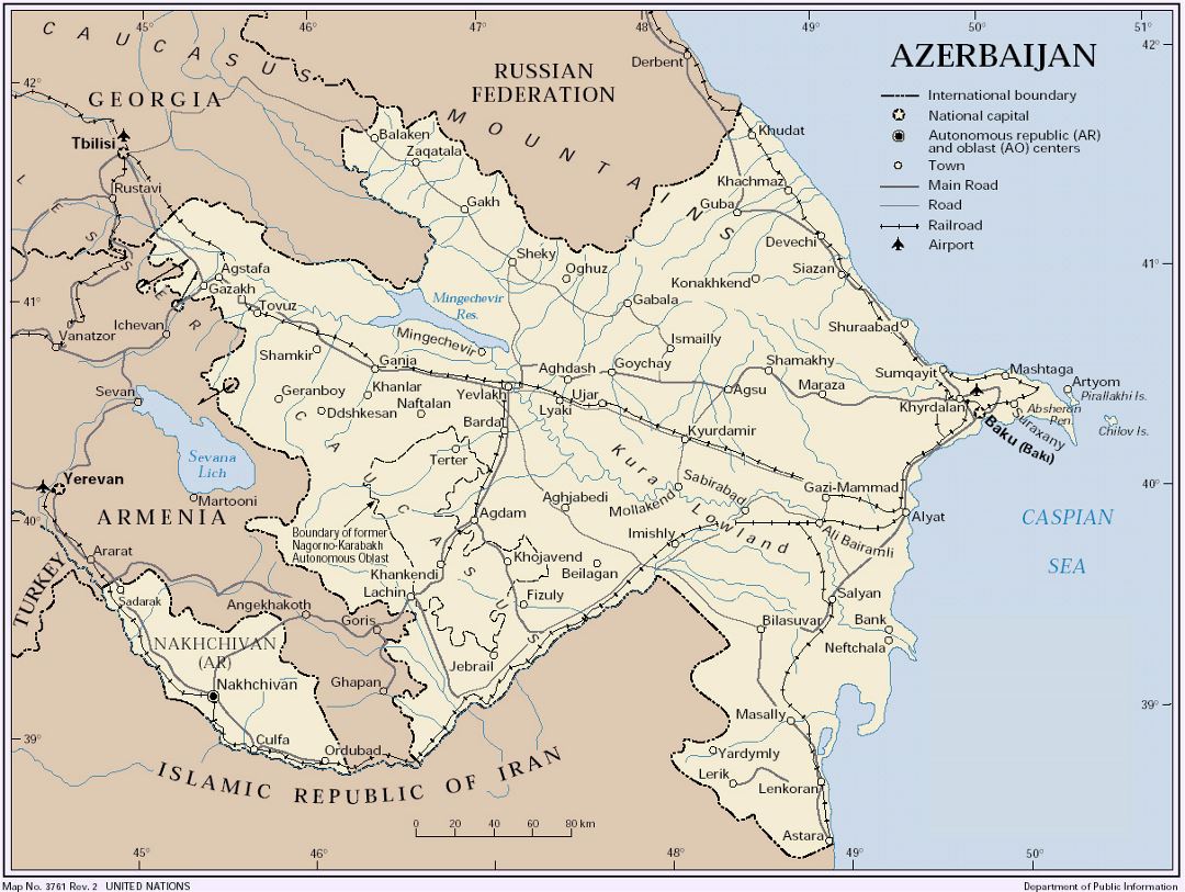 Political map of Azerbaijan