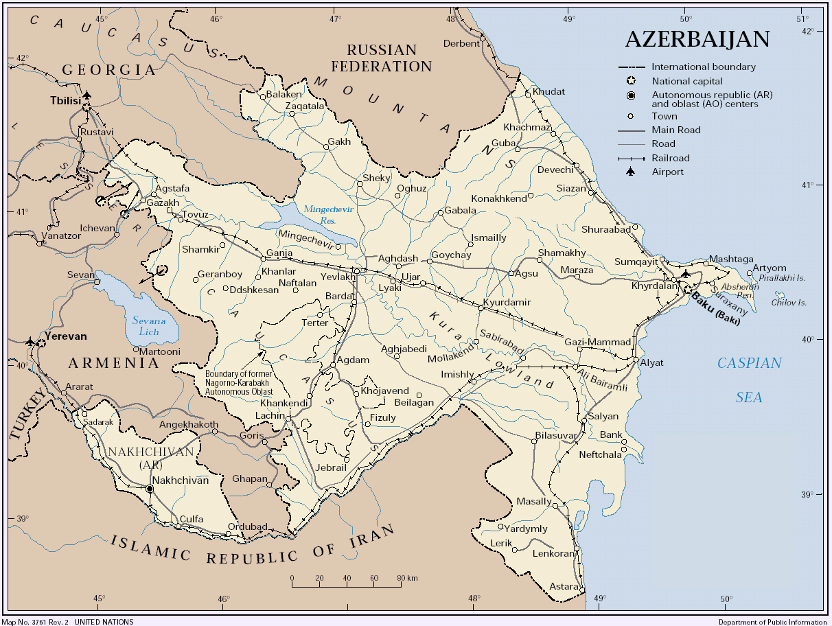 Political Map Of Azerbaijan Azerbaijan Asia Mapsland Maps