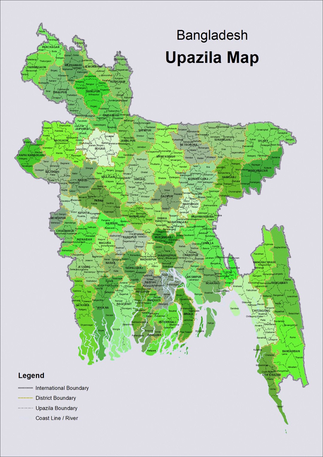 Administrative map of Bangladesh