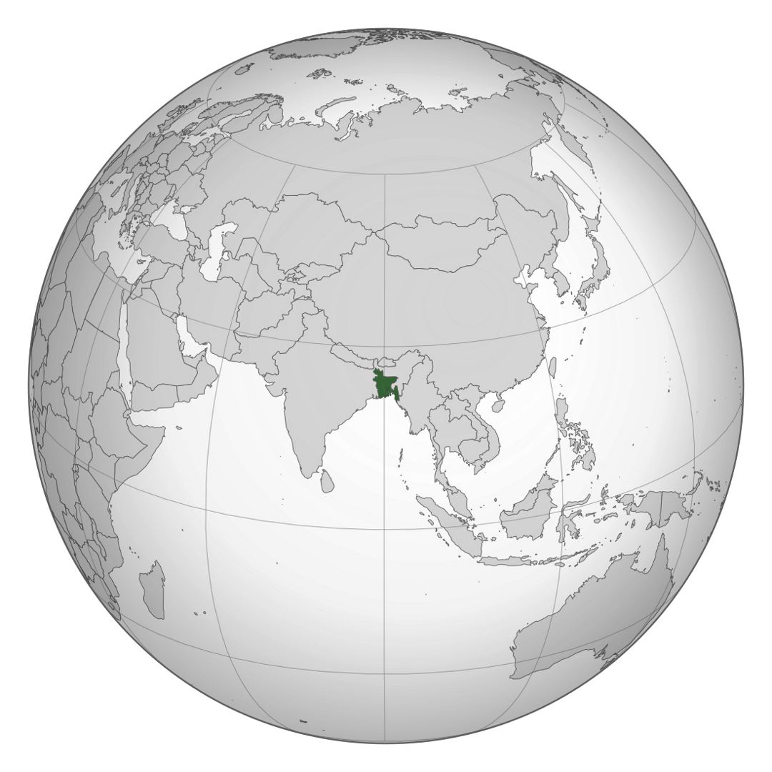 Large location map of Bangladesh