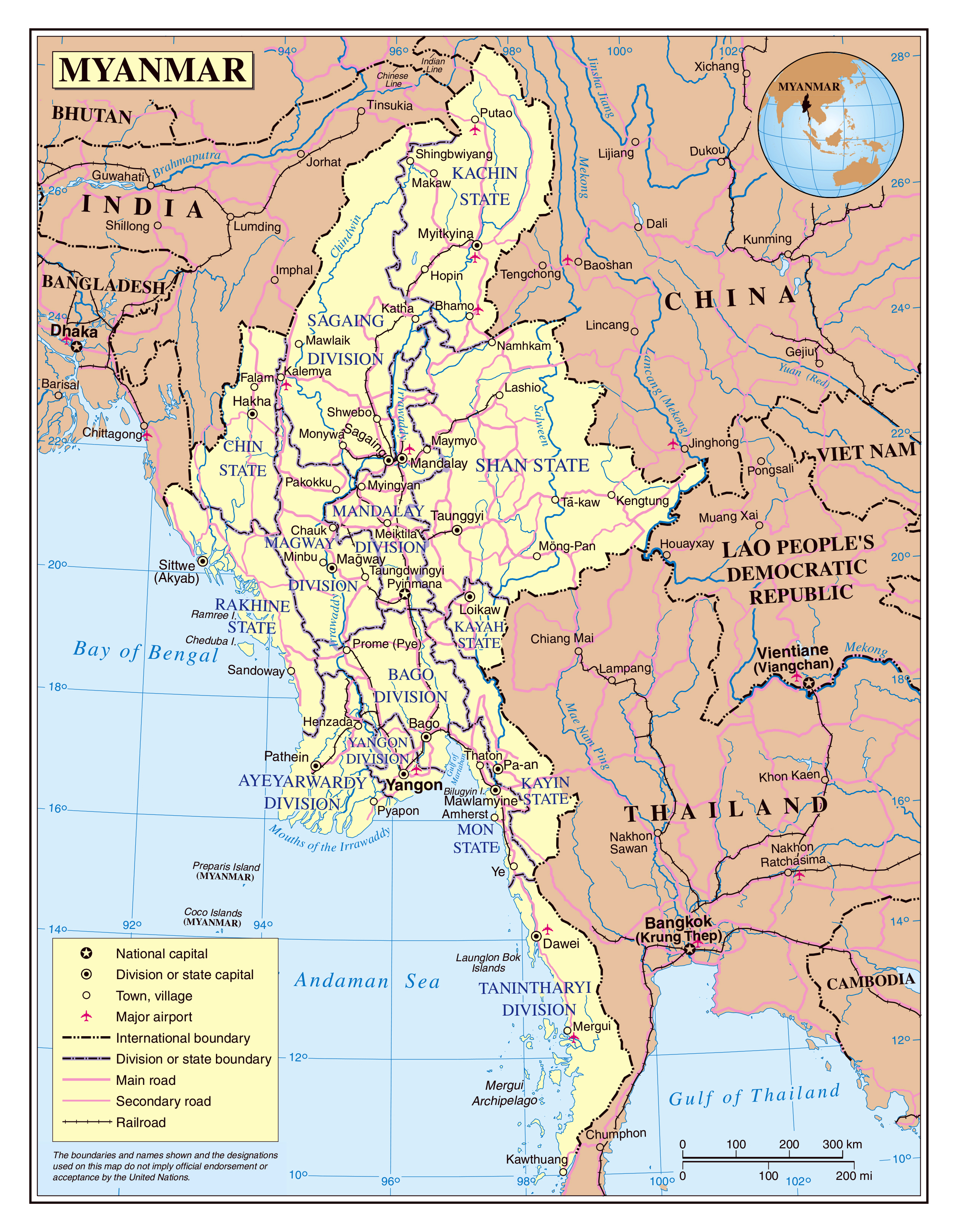 Myanmar Bing Images Political Map Myanmar Map Images