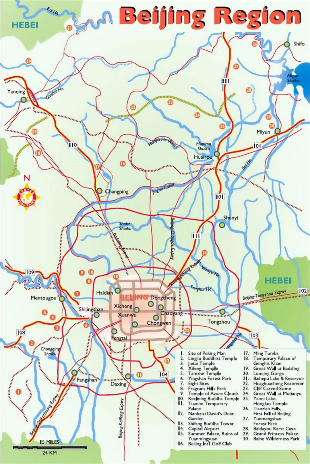 Detailed map of Beijing region