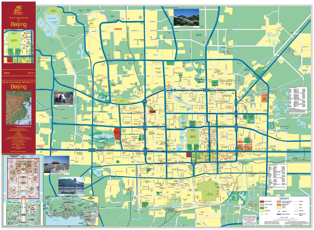 Large scale road map of Beijing city