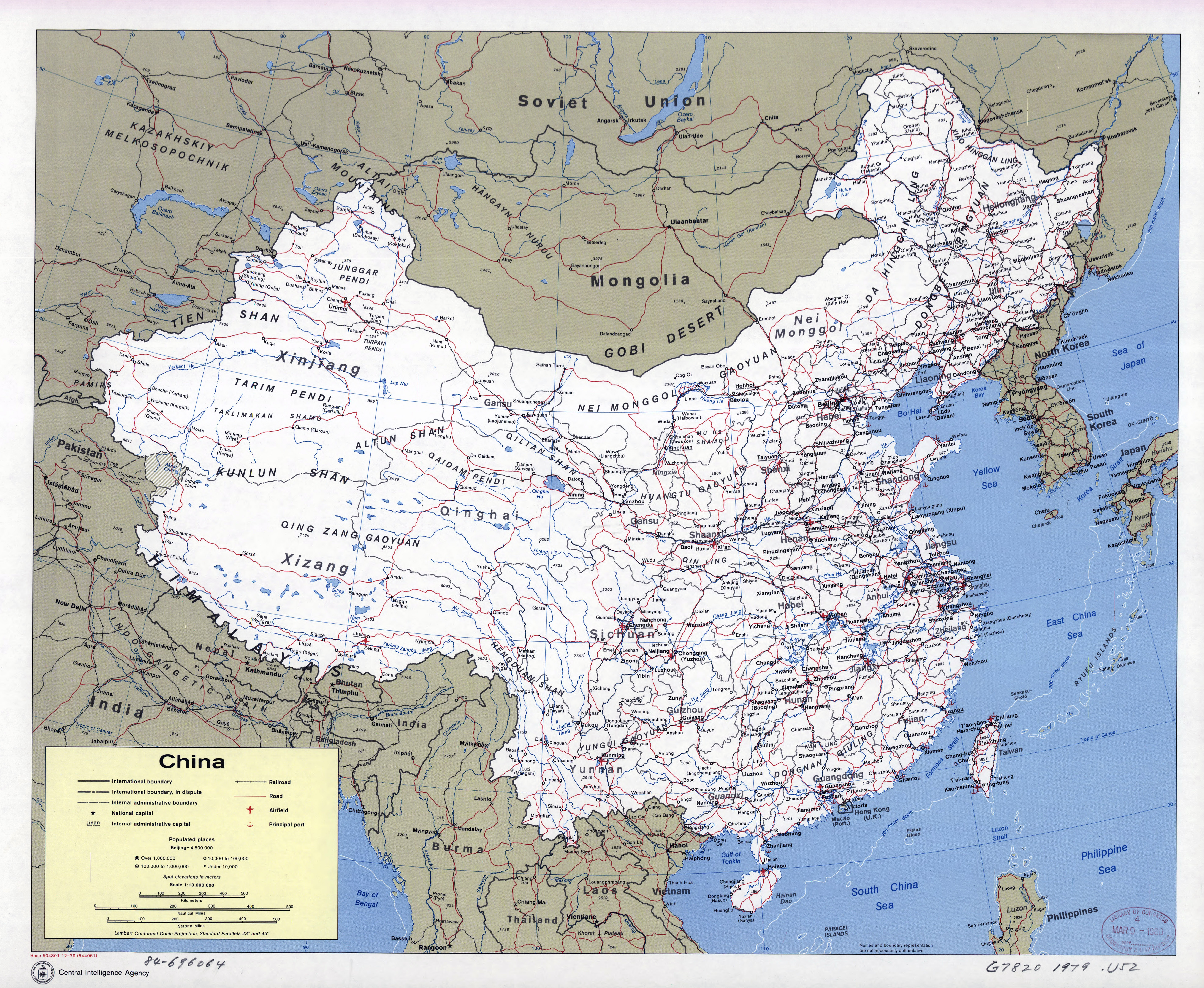 Large Scale Political And Administrative Map Of China With Roads