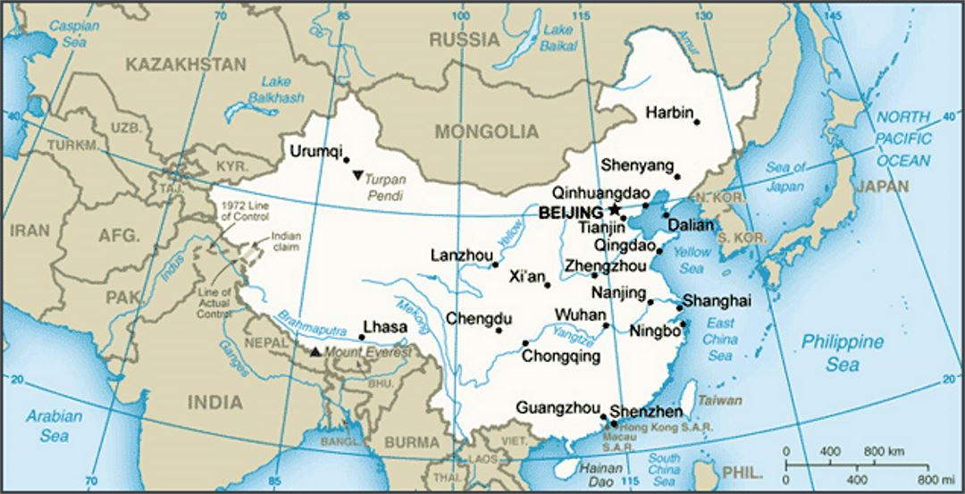 Small map of China