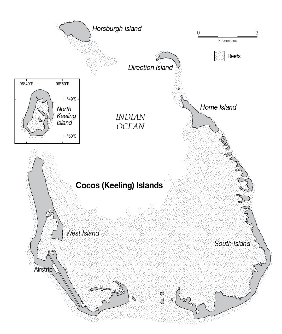 Large detailed map of Cocos (Keeling) Islands