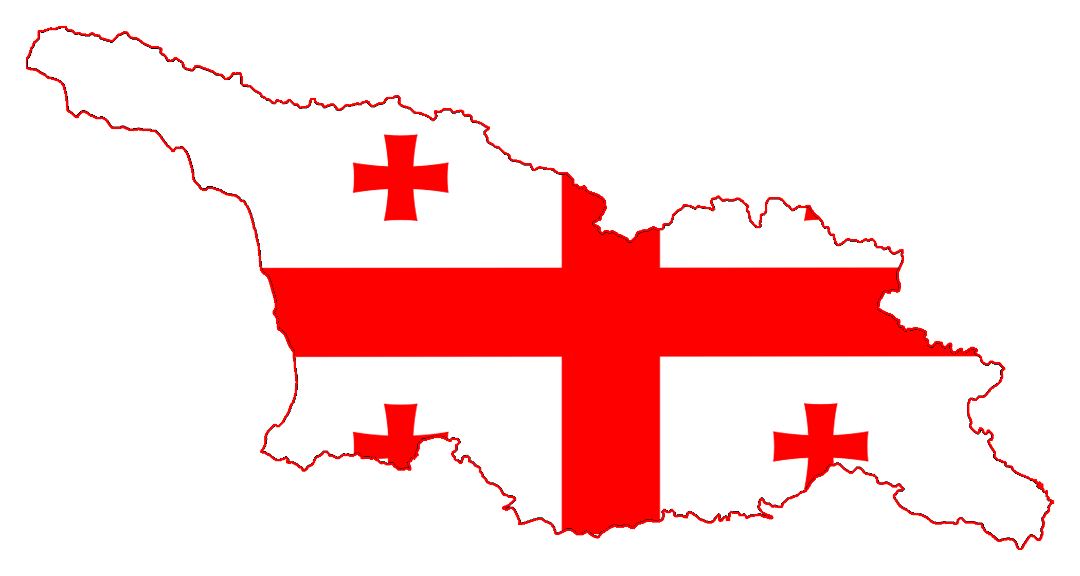Large flag map of Georgia