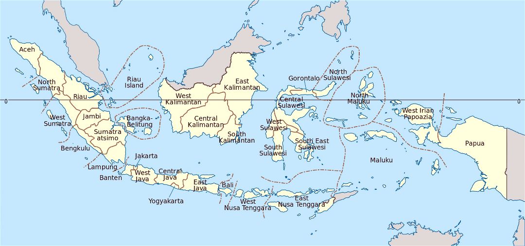 Large administrative map of Indonesia