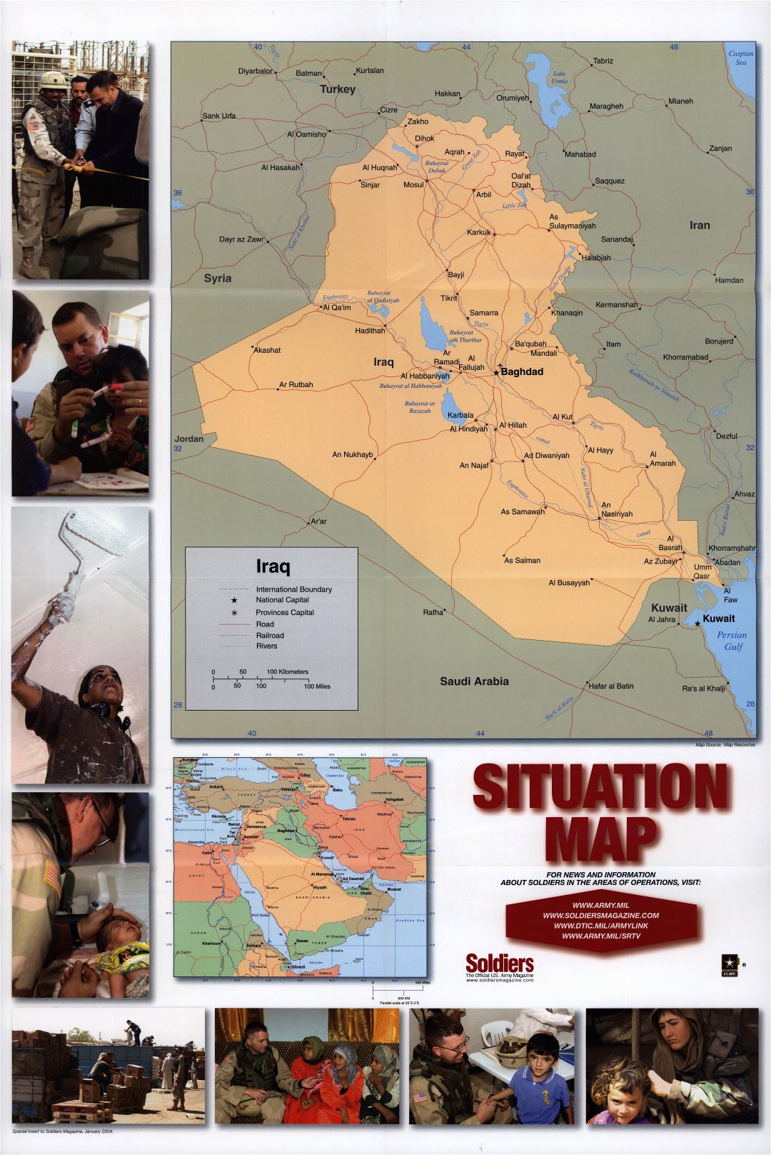 Large scale situation map of Iraq