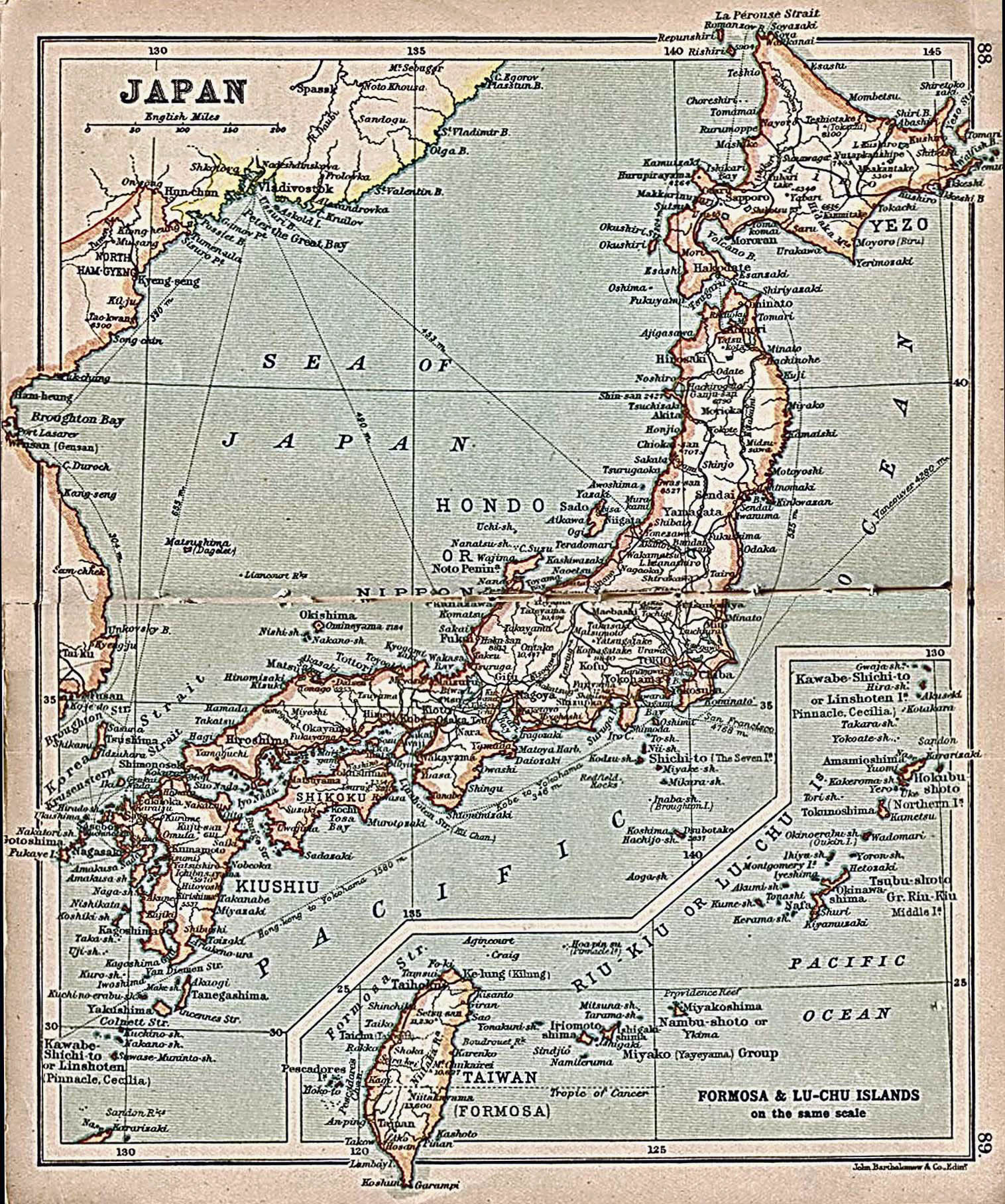 Japanese Empire Map Old Map Of Japan Old Japanese Maps Japanese ...